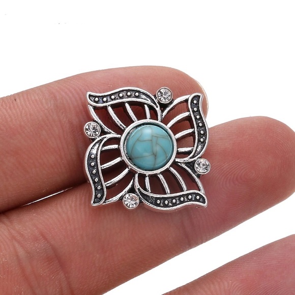 Snap! Button turquoise cabochon - Picture 3 of 5